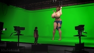 breasts growth giantess huge_breasts camera ripped_clothing filming observer digital_render khabirkozak green_screen green-screen-growth
