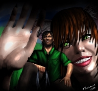 drawing gentle giantess color green_eyes brunette cat_girl digital_render tastysnack mixed_media