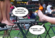 collage toes barefoot foot_worship kneeling outdoors dialogue sendigiovus