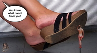 collage nude sandals shrunken_woman dialogue sendigiovus