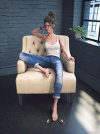 feet barefoot jeans brunette foot_worship shrunken_men worship portrait shrunken_slaves floor sorenzer0 digital_render