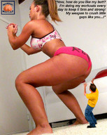 collage butt legs shrunken_man dialogue squeezemeflat imminent_crush