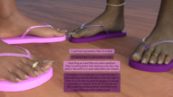 micro toes story foot_worship shrunken_man dark_skin flip_flops toe_ring toenails ankle_bracelet long_toenails dialogue digital_render voodoo danner20015