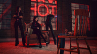 blonde black_hair long_hair gun domination sitting shrunken_man naked_man women standing chair shrink_gun sorenzer0 digital_render