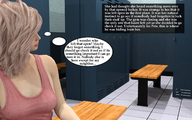 blonde clothed story sitting shrunken_man hiding top locker_room gym digital_render thought_bubble aaabbbzzz