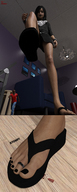 crush feet blood sandals foot_crush shrunken_man goth flip_flops