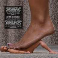 barefoot story lying_down foot_crush open_mouth pink_nails pinned nail_polish raised_foot impending_doom digital_render aprillismyrlg