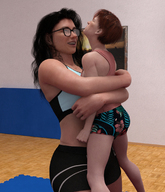 size_difference domination squeeze mini_giantess amazon wrestling boomgts digital_render bearhug shrunkken_woman