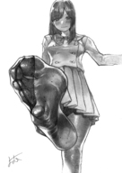 drawing crush collage monochrome soles climbing stockings teasing point_of_view