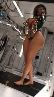 barefoot cleavage domination shrunken_men foot_crush legs under_foot digital_render amgipi