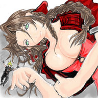 breasts drawing gentle color anime shrunken_men aerith_gainsborough cloud