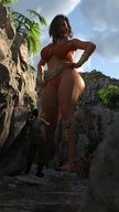 bikini breasts giantess crush mega barefoot jungle native hands_on_hips digital_render amgipi