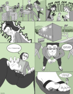 drawing feet comic monochrome handheld toes glasses shrinking sandals shrunken_people high_school under_toe on_palm giantwaifus