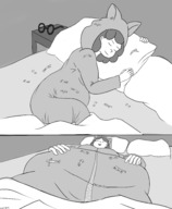 drawing sleeping monochrome glasses lying_down bbw shrunken_people giantwaifus