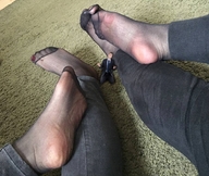 collage feet shrunken_man pedicure floor msku nyloned_feet