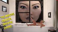 giantess nude mega bath asian bathroom indoors towel looking_in soapy drcreep digital_render heavy_eyeshadow