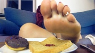 crush collage feet toes barefoot soles blood shrunken_men advertisement donut loryelle