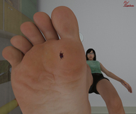 crush micro feet toes glasses blood foot_crush shrunken_man point_of_view