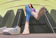 drawing color shoes blood socks sitting foot_crush unaware shrunken_man sneakers dirty_socks buggysplat