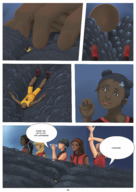 drawing micro comic short_hair unaware shrunken_man dark_skin panels ayami6 hair_bun minor_league hair