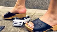 giantess collage high_heels low_angle foot_crush vehicle_crush toe_nail_polish loryelle