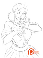drawing giantess monochrome blood dress gore hard_vore molotav 1950s beheaded spokle queensville