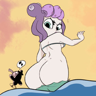 drawing giantess color butt ocean mermaid airplane octopus terrible_the_drawfag cuphead cala_maria
