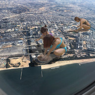 bikini giantess collage city destruction brunette asian giantesses outdoors crouching airraid kyojingirls
