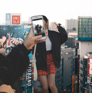 giantess collage city buildings posing asian photograph cell_phone airraid kyojingirls
