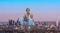giantess collage city mega destruction sitting skyscraper sneakers los_angeles kim_kardashian looking_at_viewer gangstalilith2