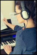 gentle collage long_hair glasses brunette sitting shrunken_man naked_man keyboard on_shoulder starkadhr earphones