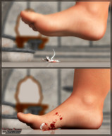 giantess crush feet comic toes barefoot blood gore foot_crush cruel olympia digital_render ashkiiwolf