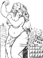 breasts drawing giantess monochrome destruction buildings bbw