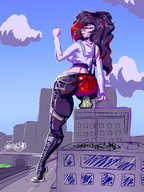 drawing giantess city color butt handheld buildings jeans sector316 croptop converse_boots