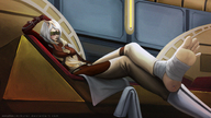 drawing white_hair feet color barefoot blood foot_crush star_wars unaware anirusfere legs_crossed oc miraluka mikurei