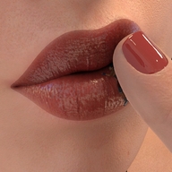 lips kissing shrunken_woman pinned red_nails nail_polish boomgts digital_render pressing_against_lips
