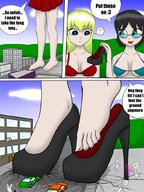 drawing giantess crush feet color destruction toes high_heels sandals cruel jenny