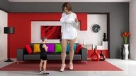 gentle large_breasts clothed brunette dress amazon standing living_room bag sofa digital_render big-elsa incest
