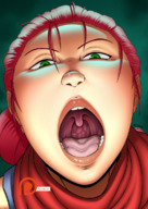 drawing giantess vore color mouth red_hair open_mouth point_of_view catherine imminent_vore spokle