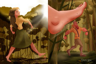 drawing giantess comic clothed barefoot foot_crush jungle unaware disney imminent_crush tarzan kisparlius jane_porter clayton_forrester