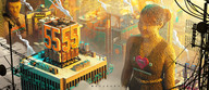 drawing giantess city color digital_render block_style_art megalopolis benjamin_bardou
