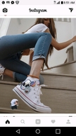 collage long_hair clothed jeans shoes brunette domination scared kneeling shrunken_man stairs shirt looking_at_viewer imminent_foot_crush instagram