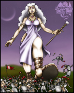 drawing giantess white_hair dragoness color anime military shrunken_men sandals foot_crush dragonesslife cruel