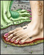 drawing giantess feet dragoness mega color barefoot blood military foot_crush dragonesslife between_toes