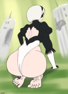 drawing giantess color butt barefoot leotard giantwaifus 2b