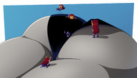 drawing giantess color butt clothed raven teen_titans red_hair starfire worship inside_clothing leotard bouncing on_butt no_background dc_comics between_buttcheeks orange_skin super_deformed ravenravenraven