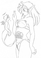 drawing vore manga anime sequence elf shrunken_men lineart kissa-g