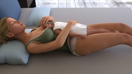 gentle panties blonde long_hair cleavage bed lying_down shrunken_man top embrace digital_render juliusromanize