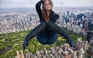 collage city mega long_hair clothed buildings helicopter brunette boots sitting pants looking_at_viewer new_york_city central_park jena_sims zebos2003