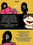 drawing giantess comic black_hair long_hair bed story lying_down shrunken_man dialogue panels honmetgts